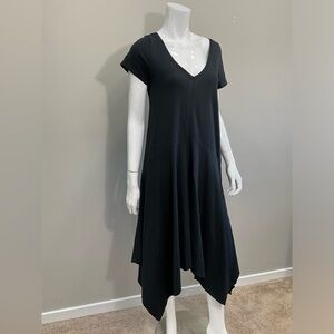 Anthropologie Daily Practice Black Asymmetrical Hem Swing Dress XS
